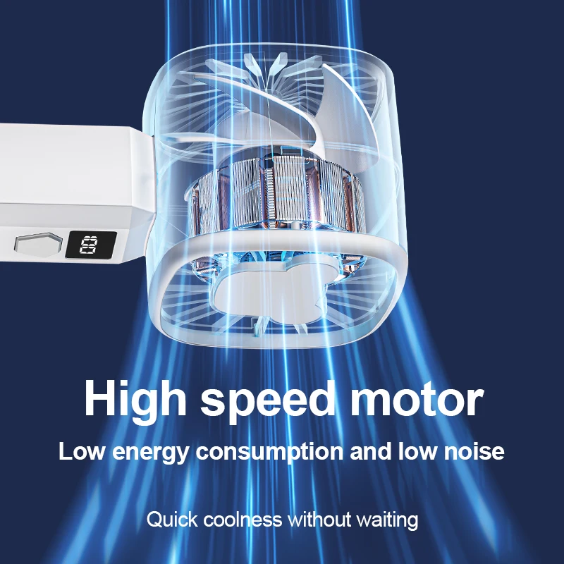 USB Handheld Mini Fan Foldable Portable Neck Hanging Fans 5 Speed USB Rechargeable Fan with Phone Stand and Display Screen