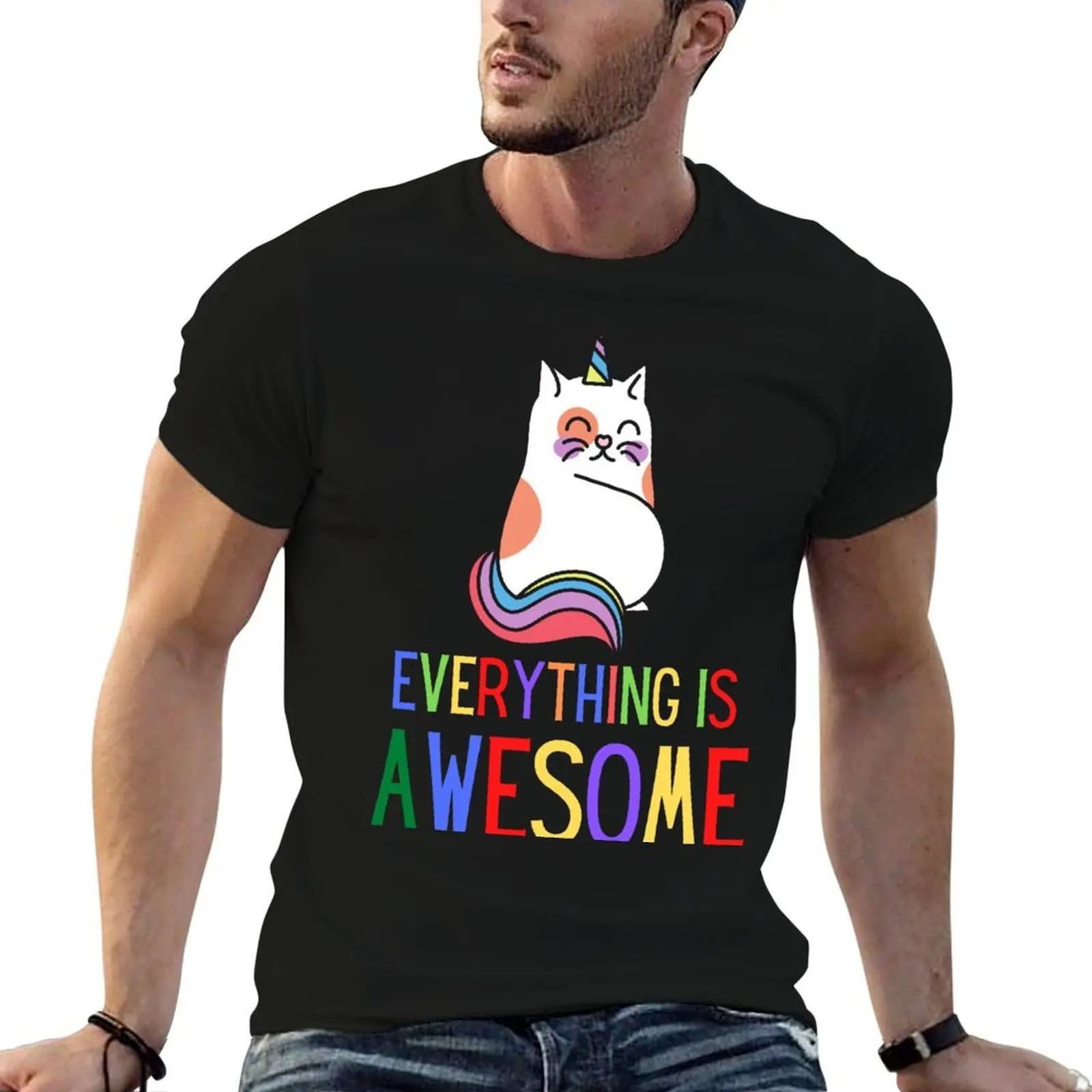 

Cartoon Unikitty Cute colorful unicorn cat T-Shirt cotton t shirt man man t shirt designer t shirts for man graphic tees T-shirt