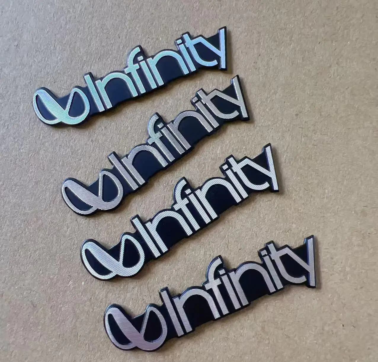 4 шт., алюминиевая наклейка «Бесконечность», автомобильная аудиосистема, аудионаклейка, динамик, HI-FI, бесконечная наклейка