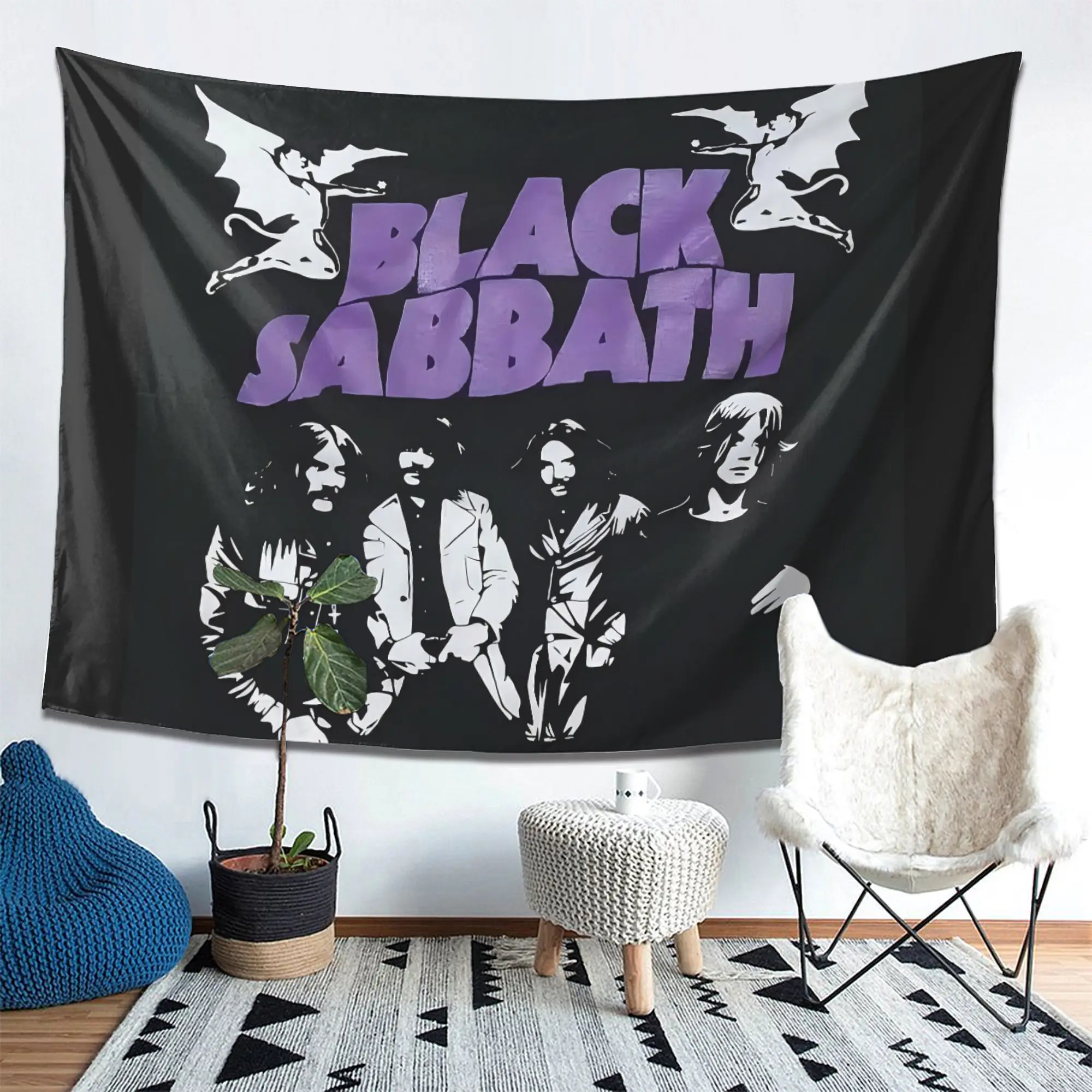 Black Sabbath Rock Band Tapestry - Perfect for Adding Music and Style to Any Room Decor, Ideal for Fans and Home Use