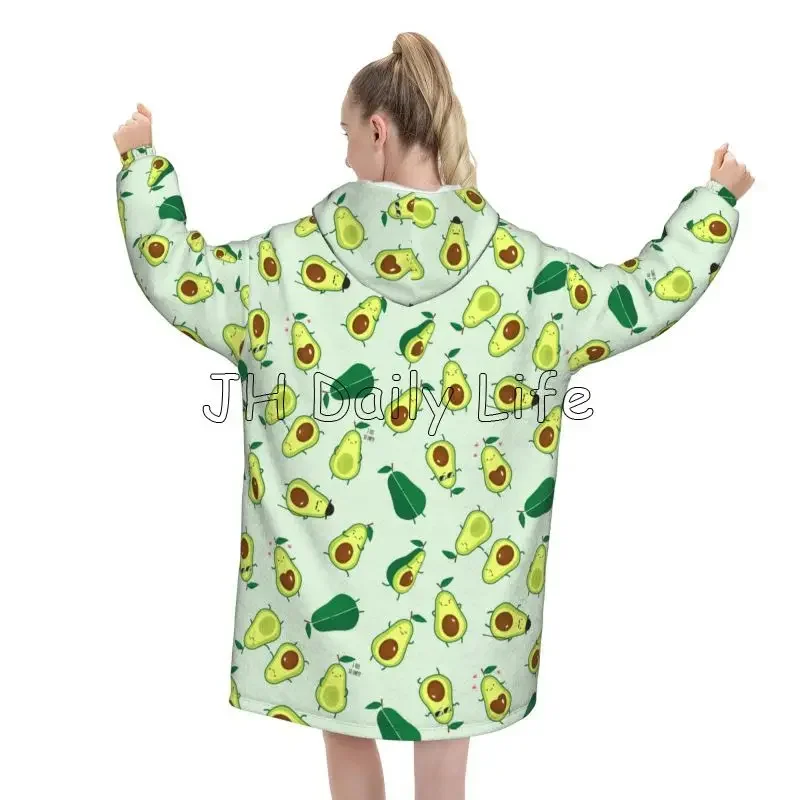 الأخضر الأفوكادو يمكن ارتداؤها بطانية هوديي المتضخم مقنعين بطانية للنساء سوبر لينة مريحة الدافئة الفانيلا البلوز البلوز #3