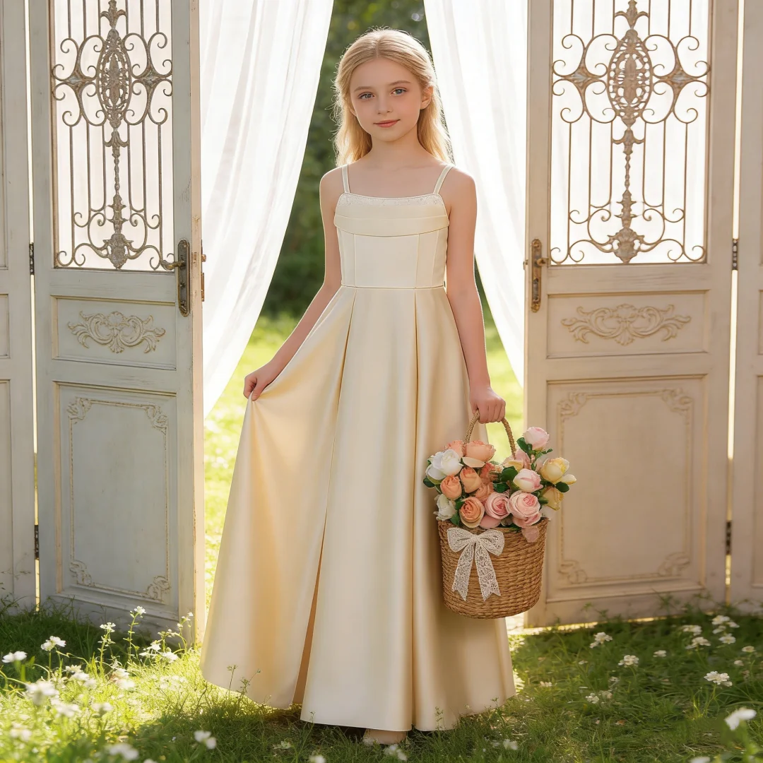 Mädchen-Hochzeitskleid, lang, Klavier-Stil, Leistung, weißer Leibchenrock mit geteiltem Baldachin, Kostüm, Prinzessin, Geburtstagskleid