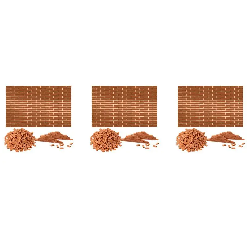 

A63T-1050 Pieces Mini Bricks For Landscaping Miniature Bricks Brick Wall Small Bricks For Dollhouse Garden Parts,1/35 Scale