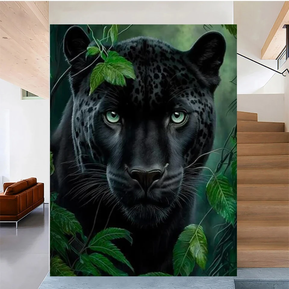 5D Diamond Painting Tropical Plant Flower Animals Mosaic Lion Leopard Tiger Owl Bird DIY Full Drill Cross Stitch Embroidery V610