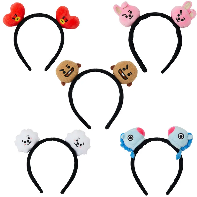 

Bt21Ed Kawaii Anime Rj Cooky Plush Headband Cute Cartoon Mang Koya Plush Doll Headdress Girls Gift