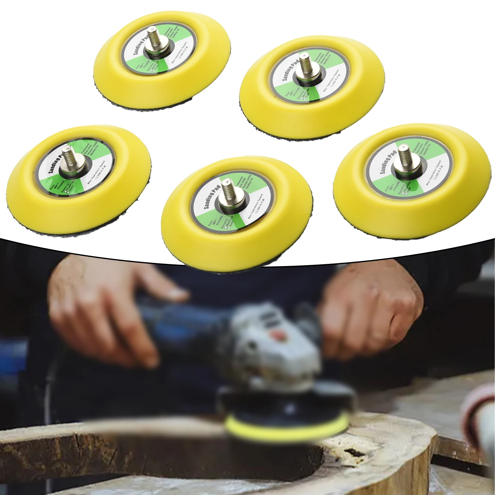 5pcs Backing Pads 3” 75mm Hook&Loop Polishing Sander Backer Plates Backing Pad M6 Thread For Air Sander Buffing