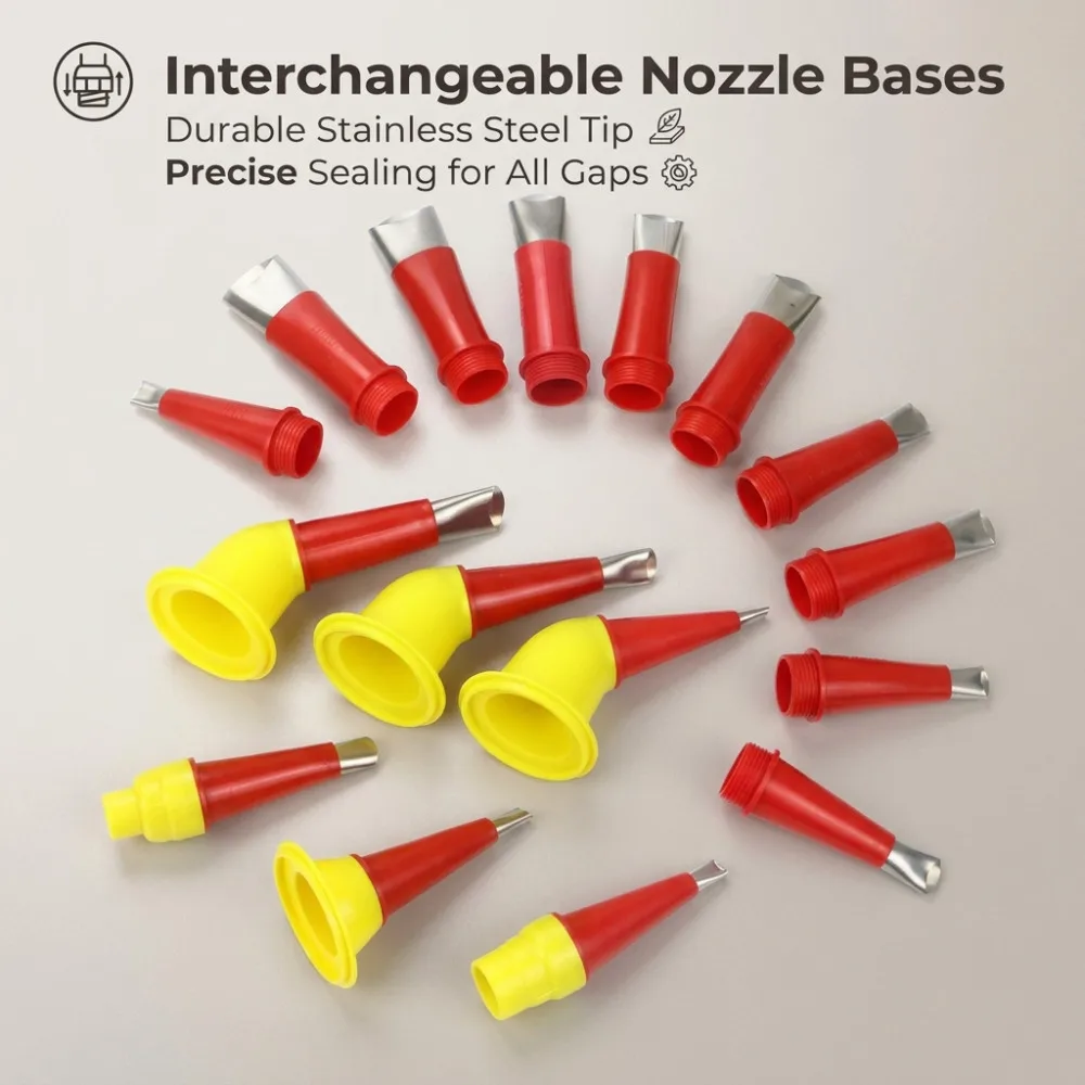 

Stainless Steel Replaceable Pumping Nozzle Silicone Tool Set for Sink Sealer Application Soft Glue Release Without 22 Uds.