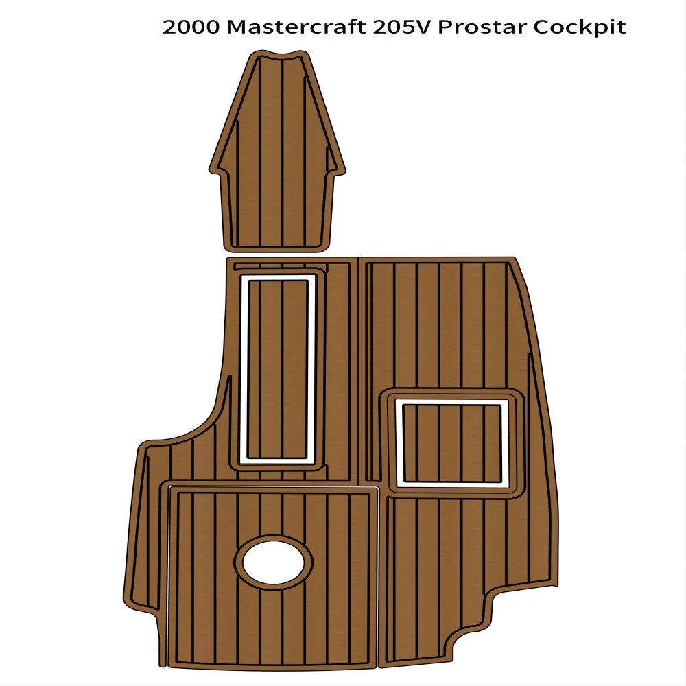 2000 Mastercraft 205V Prostar Cockpit Pad Boat EVA Foam Faux Teak Deck Floor Mat SeaDek MarineMat Style Self Adhesive