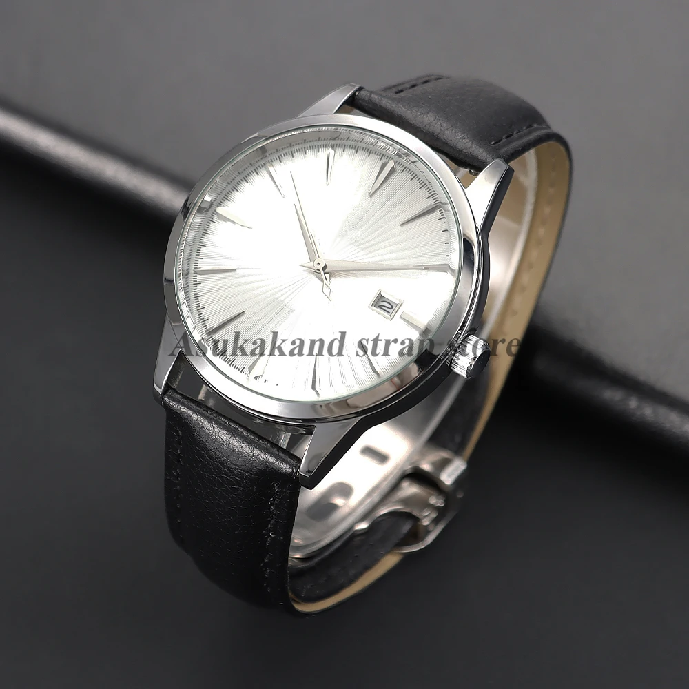 For Cartier Litchi Grain Leather Watch Strap for Tank London Key Band Folding Buckle 16mm 18mm 20mm 22mm Business Men's Bracelet view 6