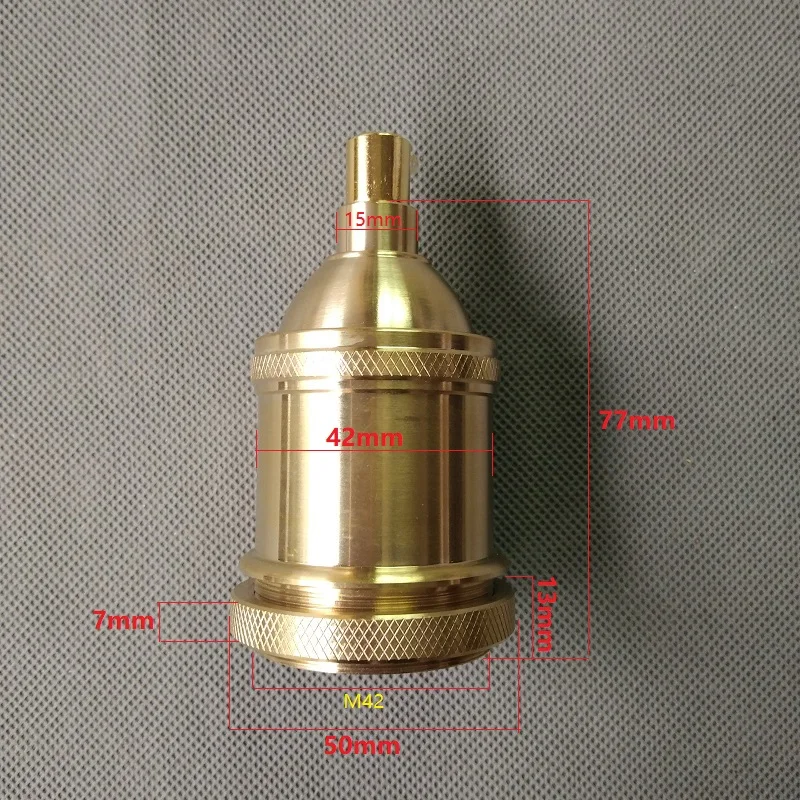 5PCS In One Set Brass Pure Copper E27 Large Screw Lamp Holder Retro Single Head Chandelier DIY Lighting Accessories