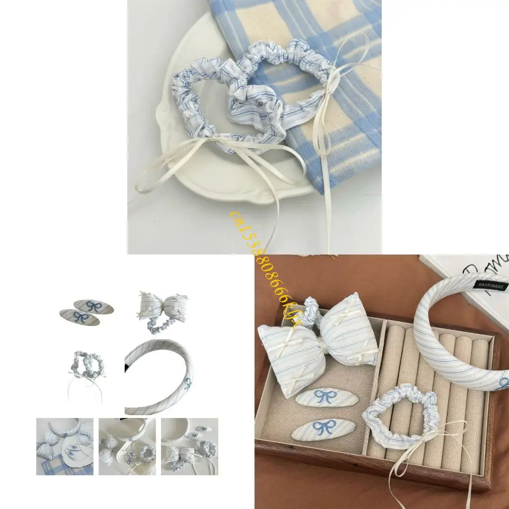 

Bows Fancywork Elastic Hair Ties Hairband Soft Headbands Girls Teens 066C