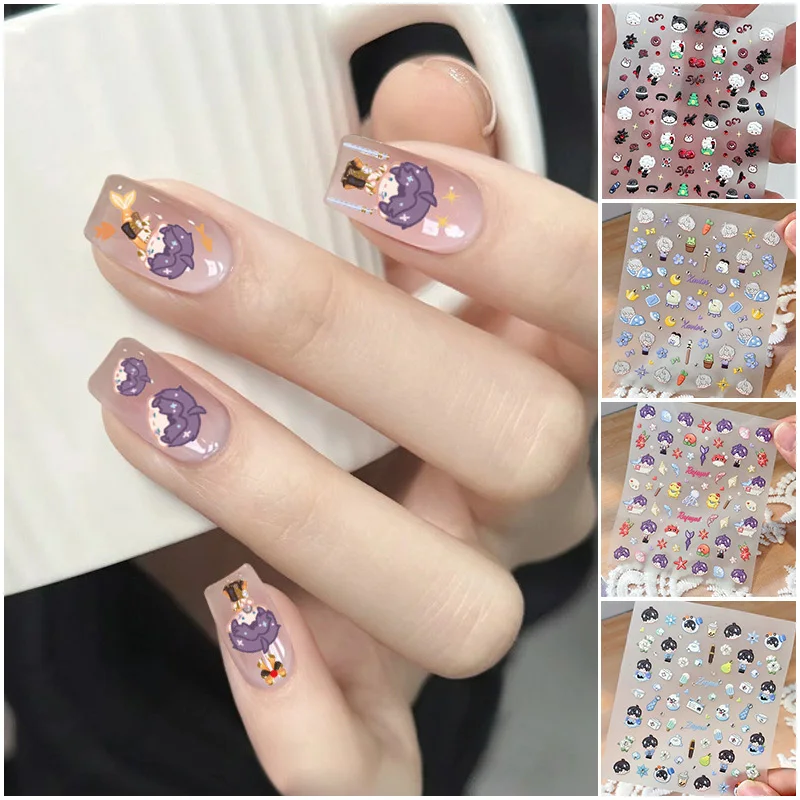 

Game Love and deepspace ambitus cartoon q version nail sticker Sylus Rafayel Zayne Xavier exquisite cute decorate
