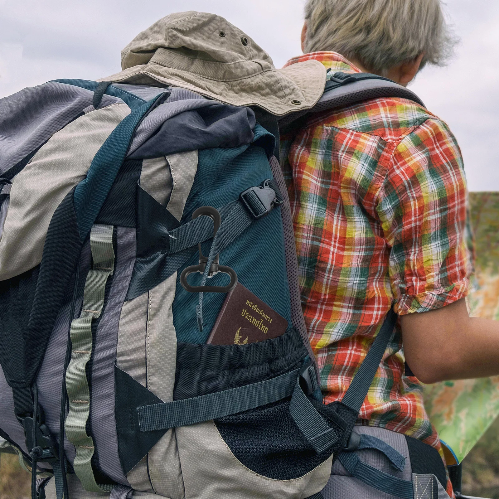 15 قطعة هوك الدورية الأسود البلاستيك قطب المفاجئة المشبك لحقيبة حزام محفظة ظهره Diy بها بنفسك الأجهزة 360 درجة دائم جراد البحر المشابك