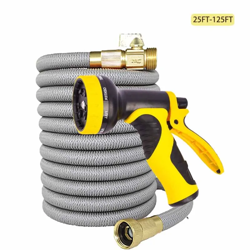 

1PC Multifunctional High-Pressure Nozzle Gun+Flexible Hose - Essential For Outdoor Cleaning And Irrigation Tasks 25FT-125FT
