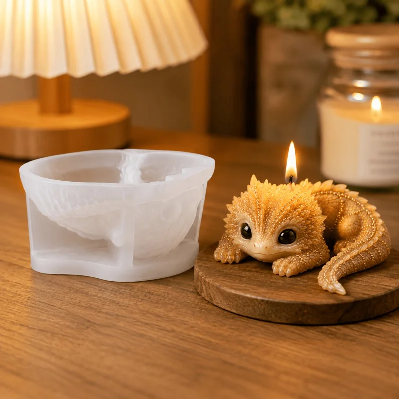3D Dragon Silicone Mold Cute Sleeping Dragon Candle Mould Fantasy Mythical Creature Resin Casting for Crafting And DIY Projects