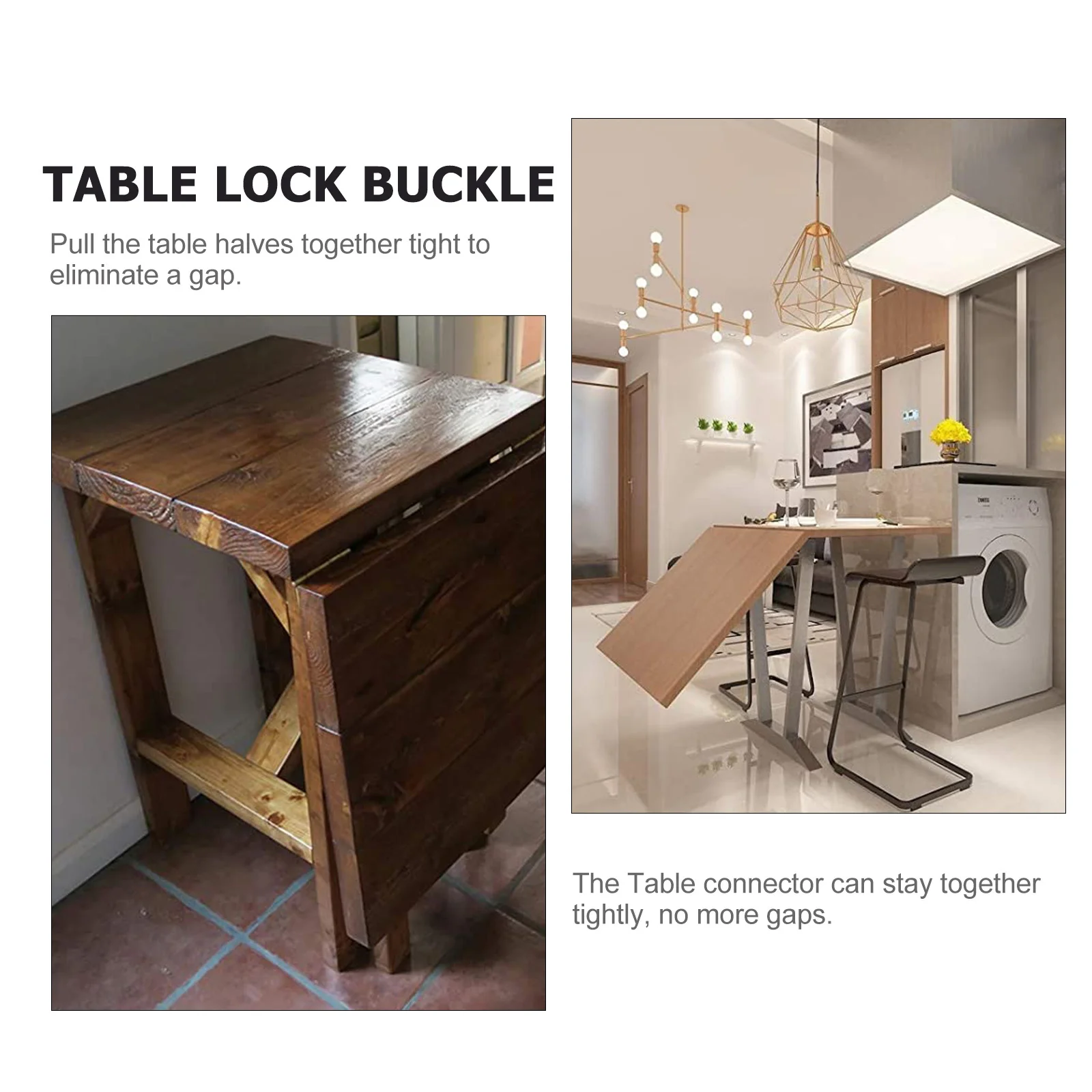 

4pcs Table Buckles Connectors Lock Clip Plate Hardware For Dining Table Leaf Drawer Cabinet Iron Expansion Joint Fixings