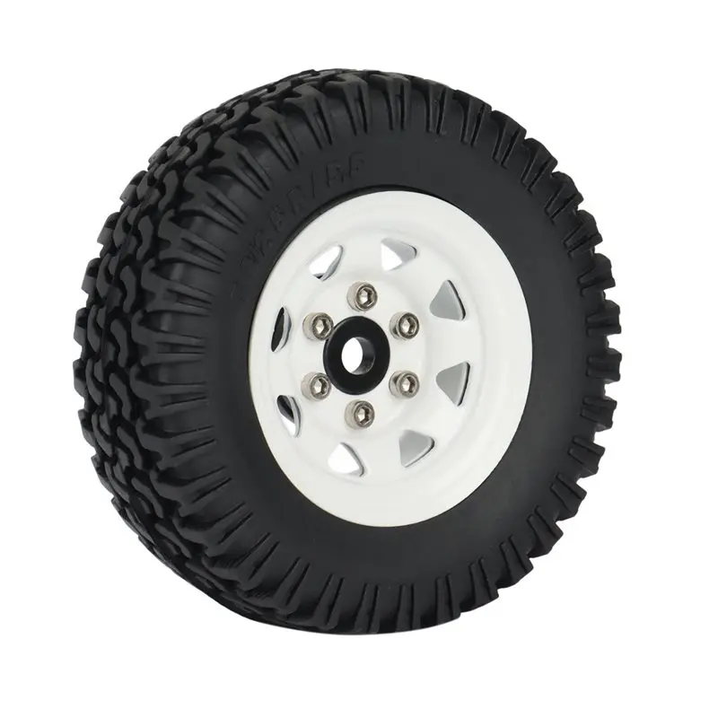 FBIL-8PCS 1.55 Metal Beadlock Wheel Rim Tires Set For 1/10 RC Crawler Car Axial Jr 90069 D90 TF2 Tamiya CC01 LC70 MST,1