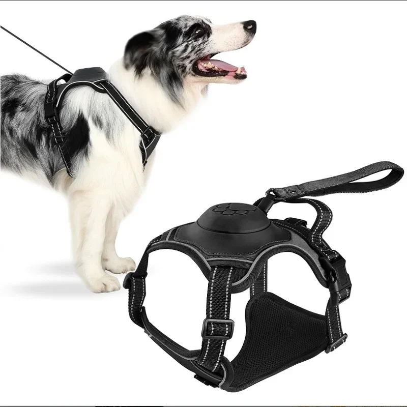 Pull Dog Harness with Dog Leash Retractable，Adjustable, Reflective