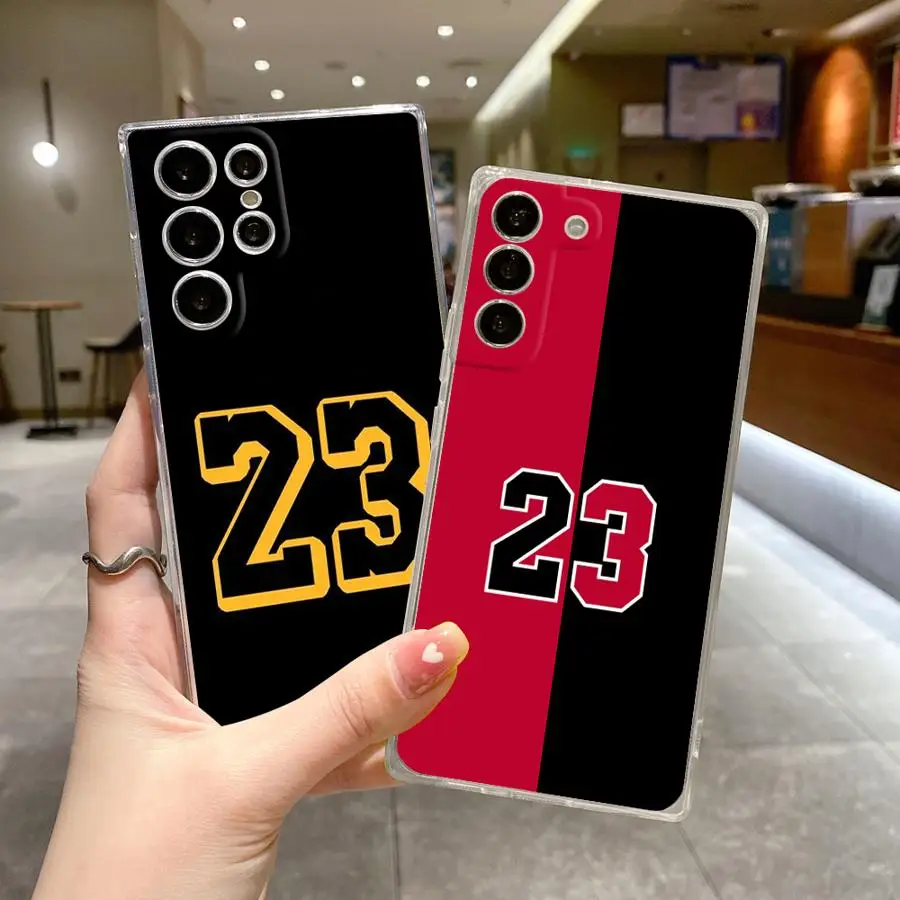 Basketball Number 23 24 Legend Case for Samsung Galaxy S22 S21 S25 Ultra S24 FE S10 Plus S23 S20 Note 10 20 Ultra Clear Soft
