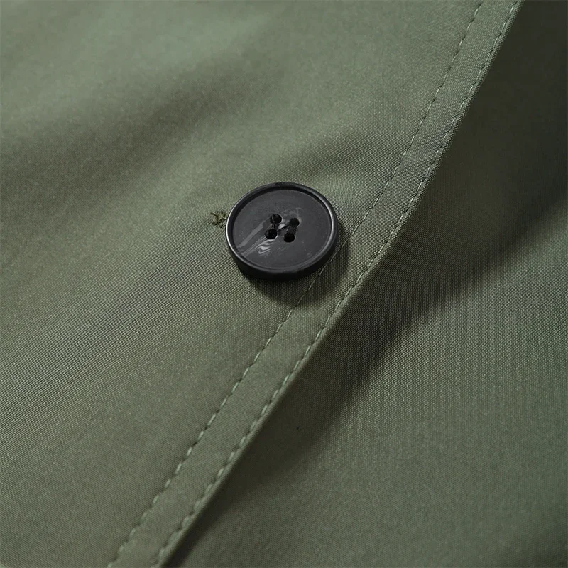 Frühlings-Damen-Trenchcoat mit Schnürung, Stehkragen, Doppelreihiger Knopfverschluss, Stilvolle Neue Damen-Jacke mit Langen Ärmeln, Streetwear-Oberbekleidung – Detail 3