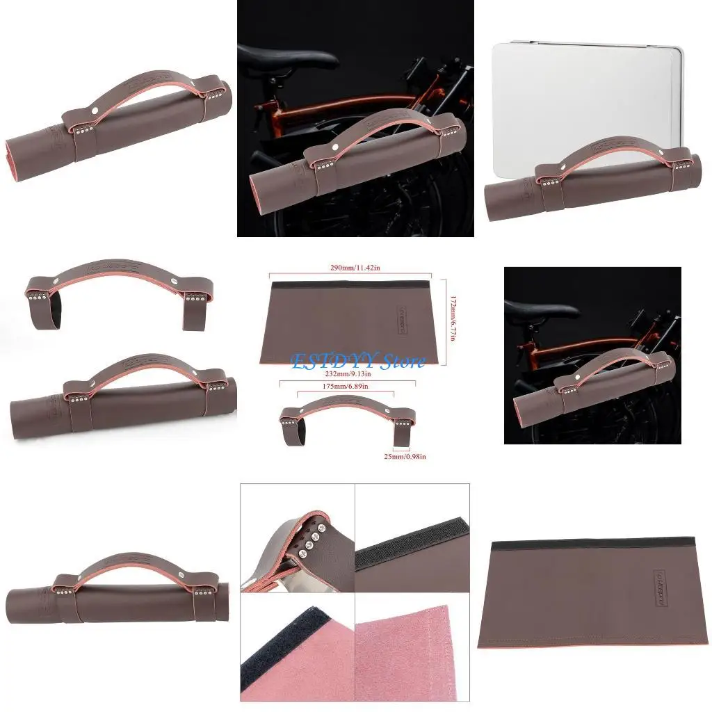 

G6DE Outdoor Leather Bike Handles for Folding Bike Ultralight Straps