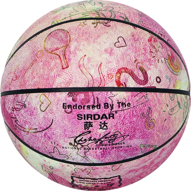 Sirdar-本物のグラフィティ吸湿バスケットボール、耐摩耗性、pu、屋内と屋外に適しています、サイズ7、大人に適しています