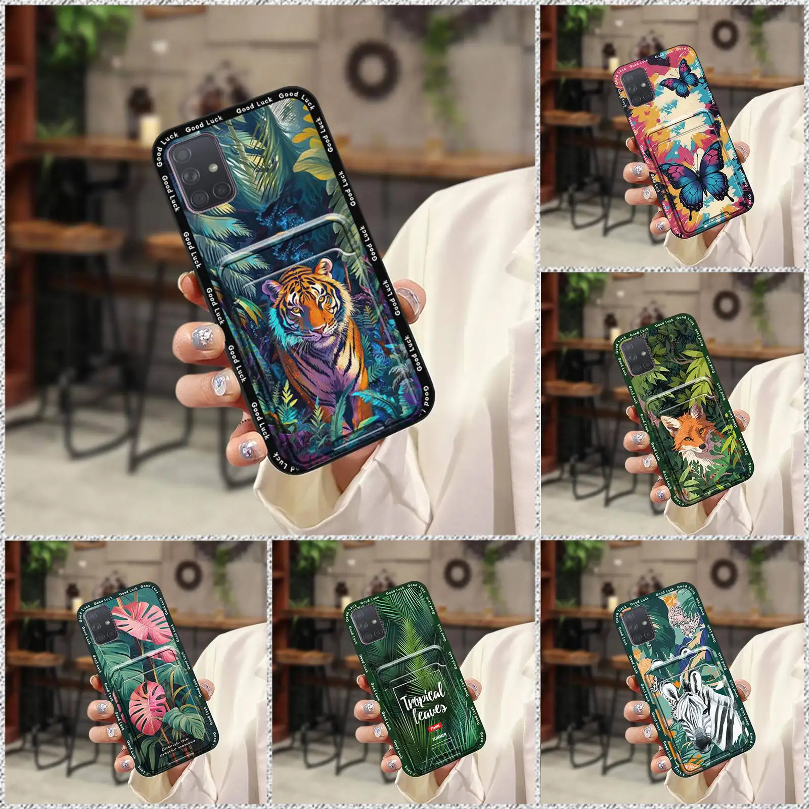

Card slot Cover Phone Case For Samsung Galaxy A51/M40S Waterproof Anti-dust Graffiti Dirt-resistant TPU Full wrap Cute