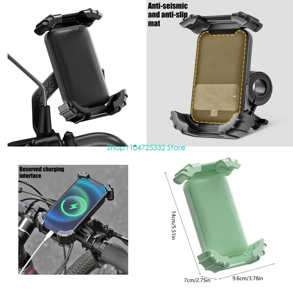 P5EA Motorcycle Phone Holder Bicycles Phone Holder Adjustable Bracket For 4.7-7.2Inch