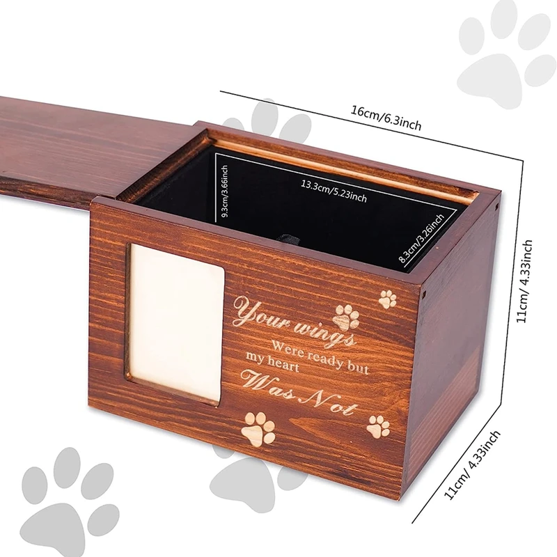 ABUL-Pet Urns For Dog Cats Ashes, Loss Pet Memorial Remembrance Gift, Photo Frames Urns Wooden Pet Memorial Box