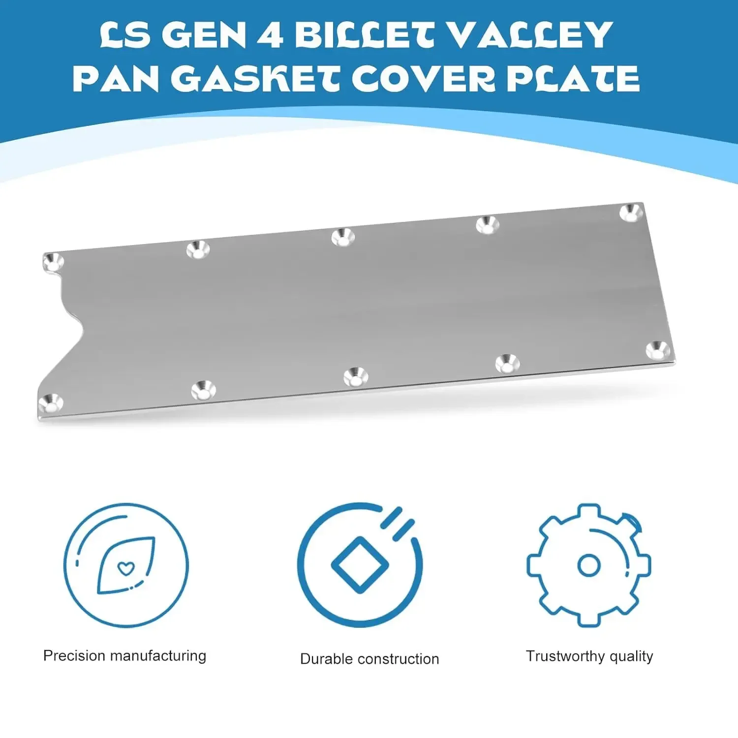 551629 551629G Hochwertiges Valley-Abdeckplatten-Set aus Aluminium mit Dichtung für LS1 LS6 LS Gen 3 Valley Pan-Abdeckplatte Silber