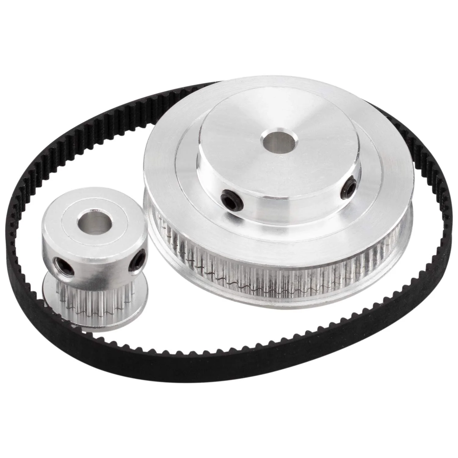2 Sets GT2 Synchronous Wheel 20&60 Teeth 5mm Bore Aluminum Timing Pulley with 2pcs Length 200mm Width 6mm Belt