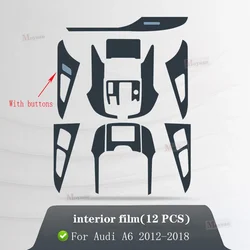 For Audi A6 A7 C7 2012-2018 Gearbox Panel Navigation Screen Automotive Interior TPU Protective Film Anti-Scratch Sticker