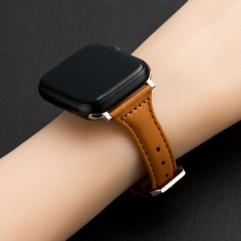 Substitute 38mm 40mm 42mm 44mm 41mm 45mm iwatch instead of leather strap Apple Watch 8 7 6 5 4 3 se small waist watch strap