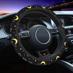 Cute Sailor Artemis Moons Anime Steering Wheel Cover Luna Usagi Tsukino Steering Wheel Protector Fit 37-38cm Car Accessories