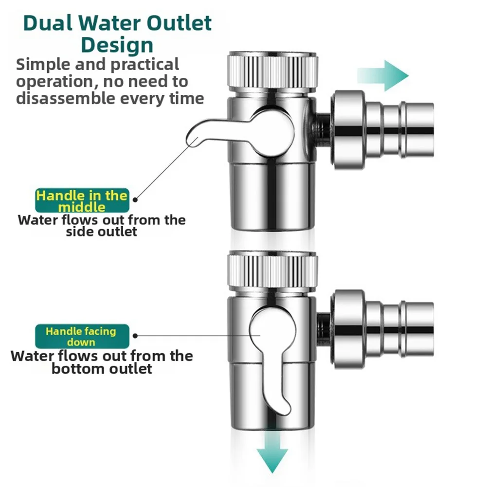Basin Connector Faucet Adapter Easy To Install Flexible Use Independent Water Flow Rust Resistant Material For Bathroom Sinks