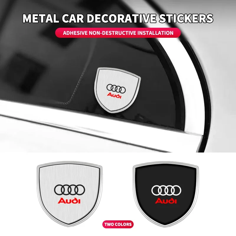 /1/2 قطعة ثلاثية الأبعاد ملصقات درع معدني الجذع الخارجي اكسسوارات السيارات التصميم لأودي A1 A2 A3 A4 A5 A6 A7 A8 Q1 Q2 Q3 Q4 Q5 Q6