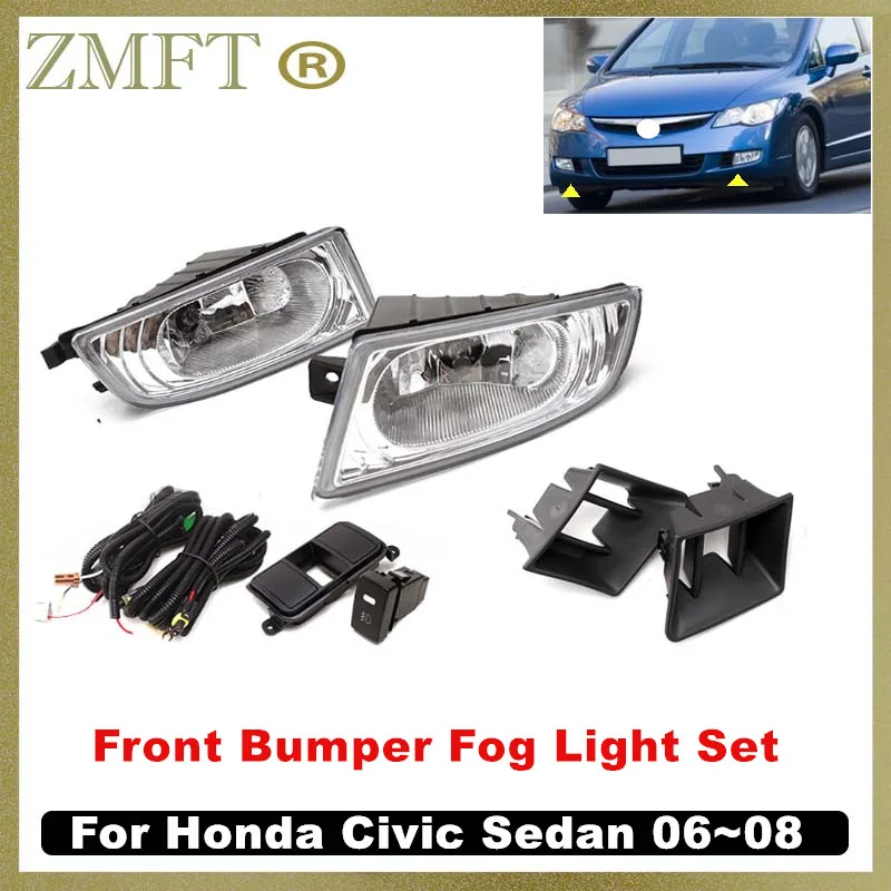 

1Set Car Front Fog Lamp Light Lamp Halogen Lamp Assembly For Honda Civic Module 2006 2007 2008 Upgrade Kits