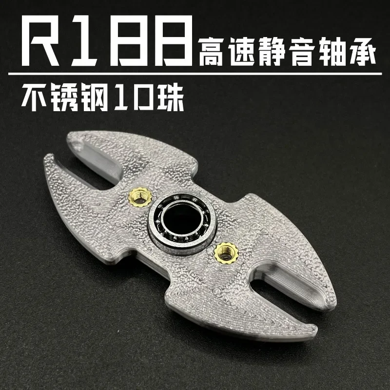 New decompression toy EDC genuine ABS plastic double-pronged fingertip top fidget black technology trendy toy 3D printing gift