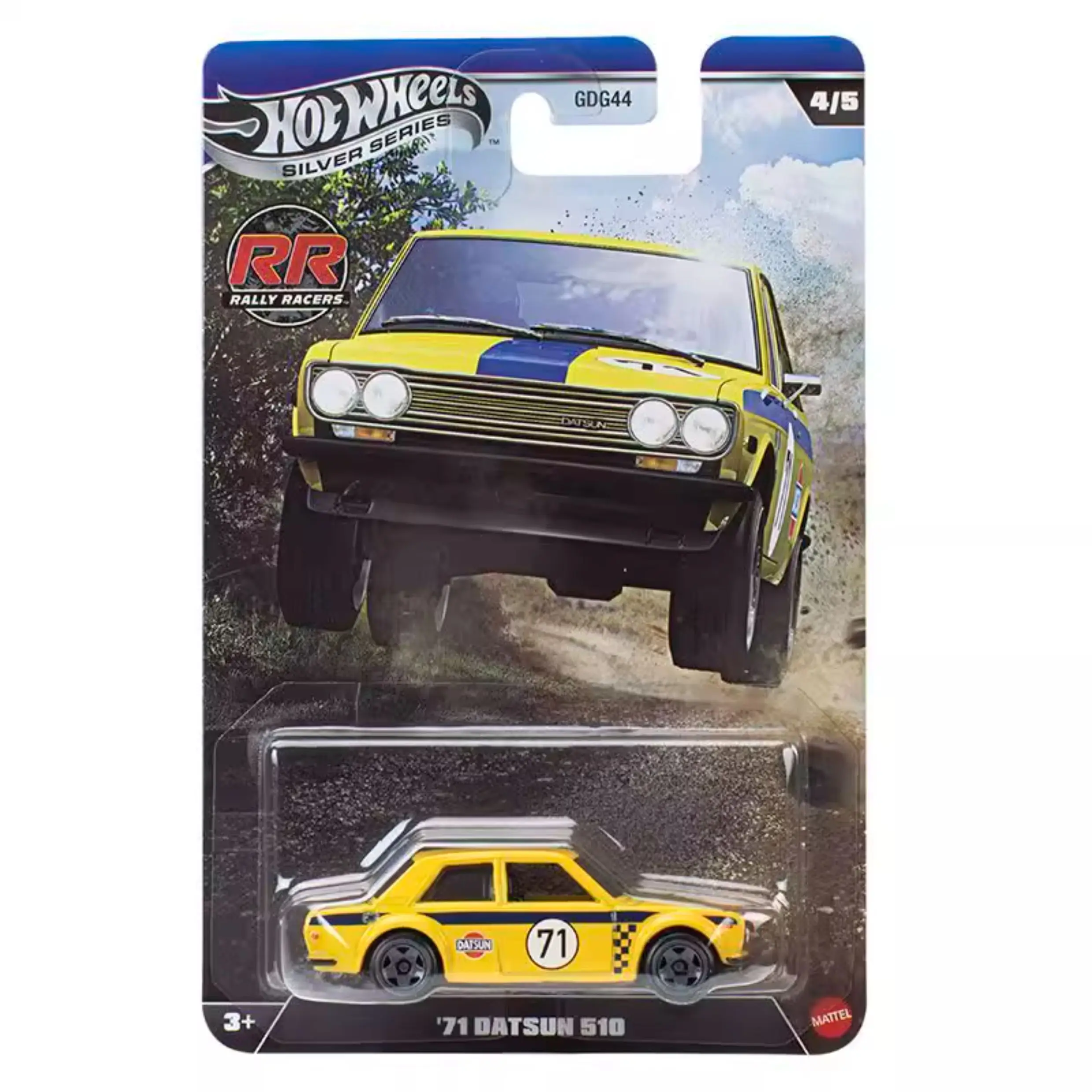 Hot Wheels Cars RALLY RACER ’71 Datsun 510 1/64 Metal Die-cast Model Collection Toy Vehicles GDG44
