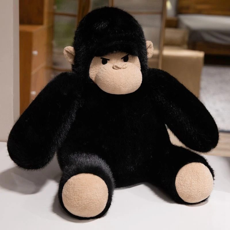 

23cm Chimpanzee Plush Toy White Monkey Black Diamond Baby Funny Doll a Festival and Birthday Gift for Children