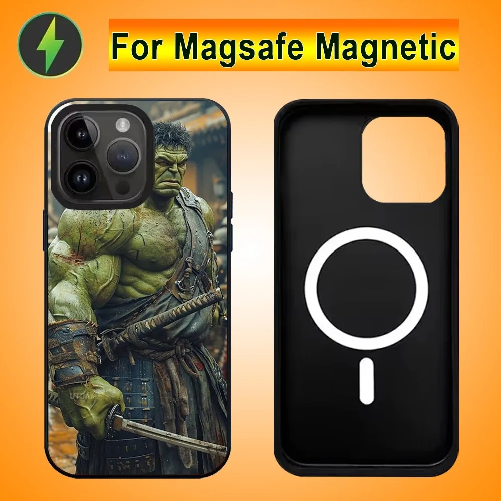 Green G-Giant-H-Hulk Phone Case For IPhone 15 14 13 Pro Max 11 12 Mini Alex Mirror For Magsafe Wireless Charging Cover