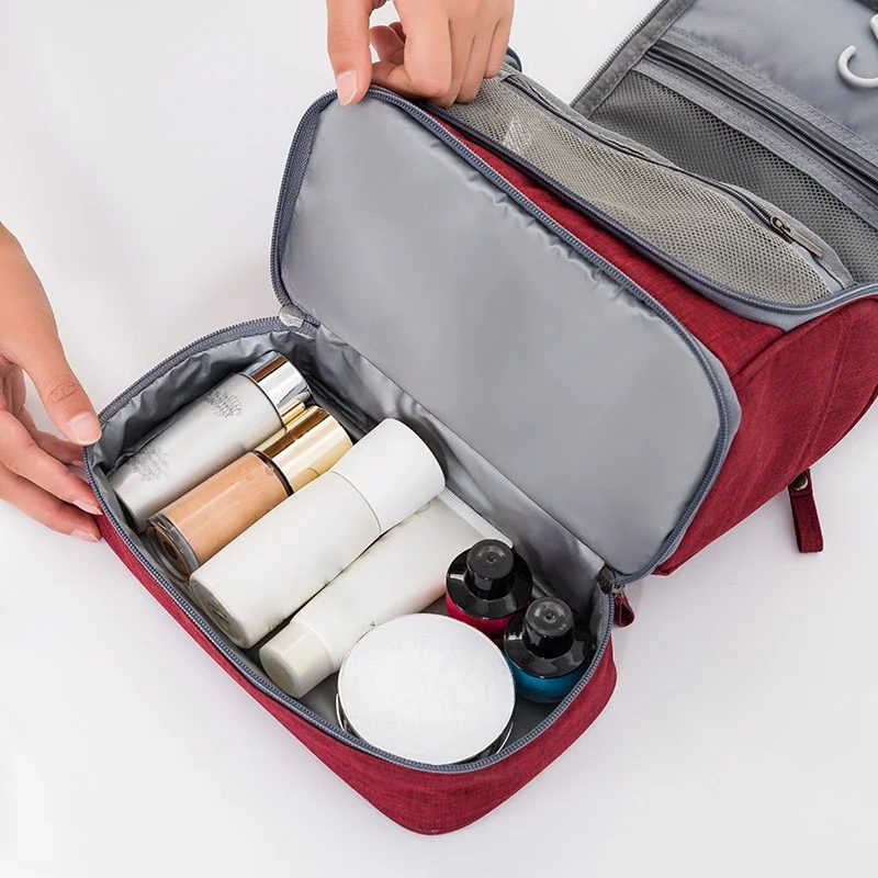 Borsa per articoli da toeletta borsa da viaggio portatile appesa a prova di muffa di grande capacità separazione a secco e umido pacchetto cosmetico