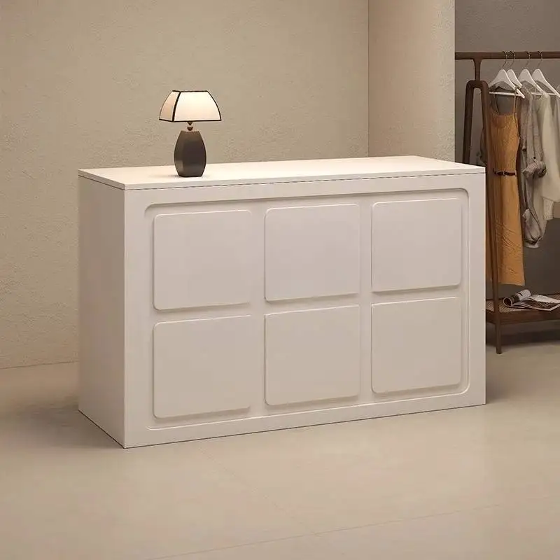 Banchi reception dal design portaoggetti Banchi reception classici bianchi con cassa nera Mobili per ufficio moderni di lusso per reception Mostrador