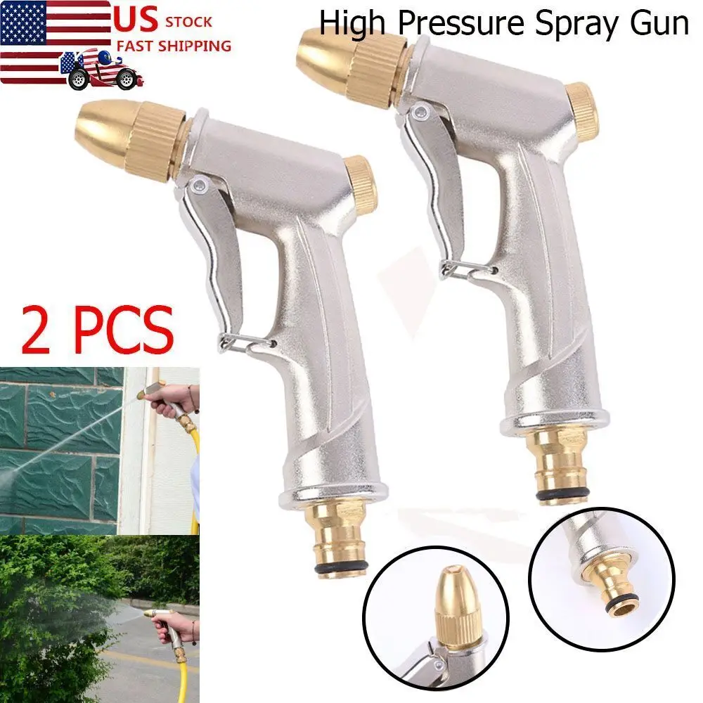 

2 пистолета-распылителя высокого давления для мойки, металлические латунные насадки, шланг для сада