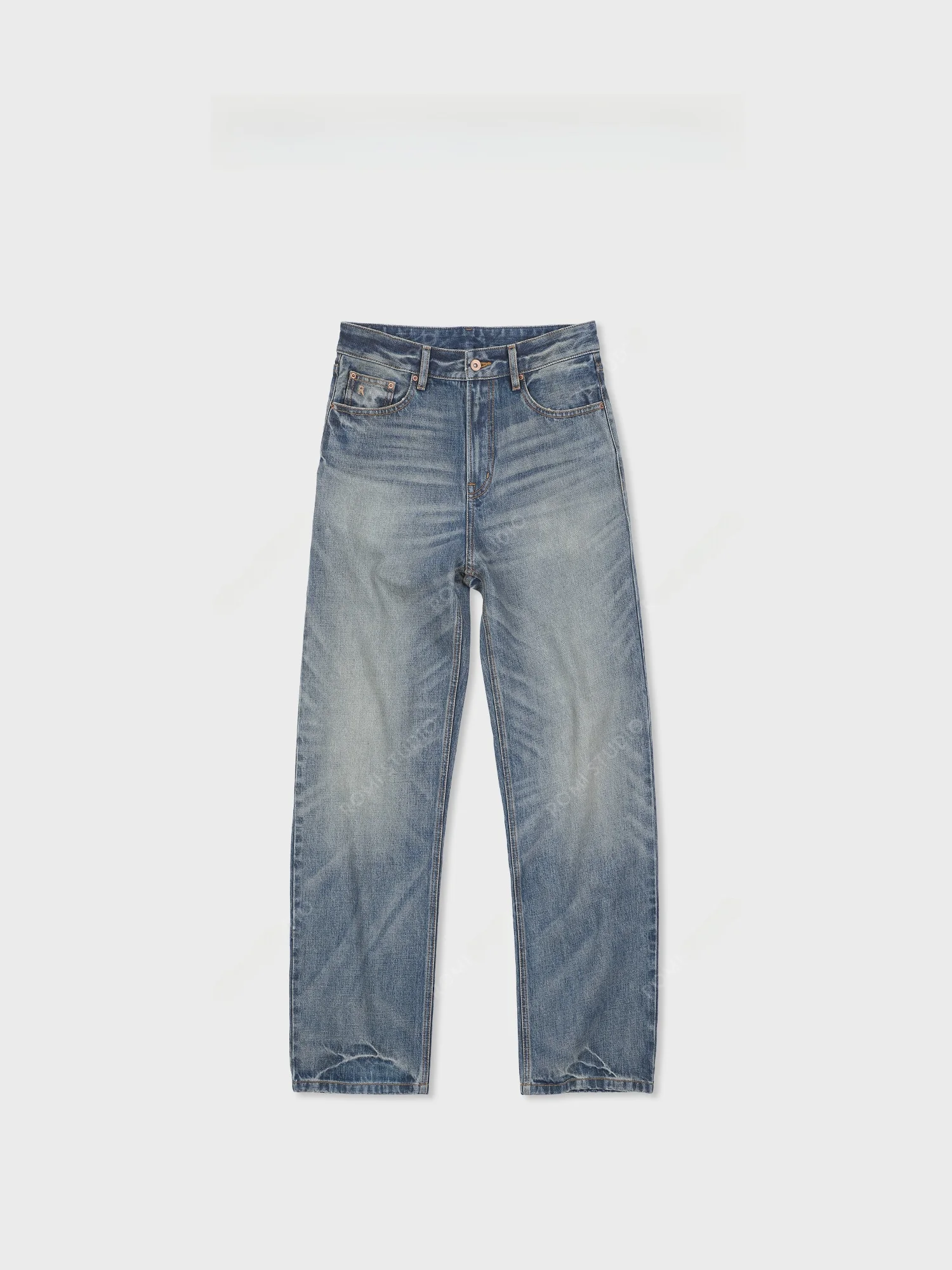 

Romance Studio Casual Straight Leg Jeans Heavy Embroidery Denim Pure Cotton Letter Pattern All Seasons Women's Jeans