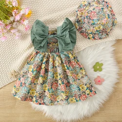 Children's Clothing 0-3 Years Old Summer Thin Lace Backless Beach Skirt For Little Girls Sleeveless Floral Dress