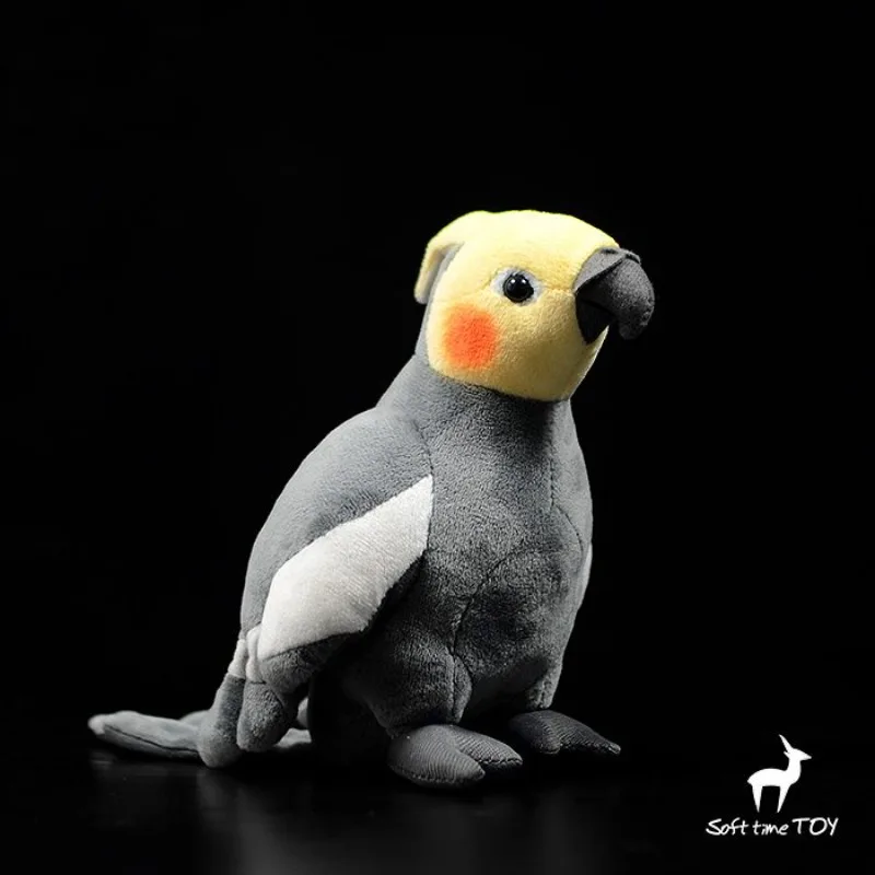 ZWY Grey Cockatiel Plush Toy Realistic Parrot Stuffed Animal Doll Soft Lifelike Bird Gift for Kids and Bird Lovers