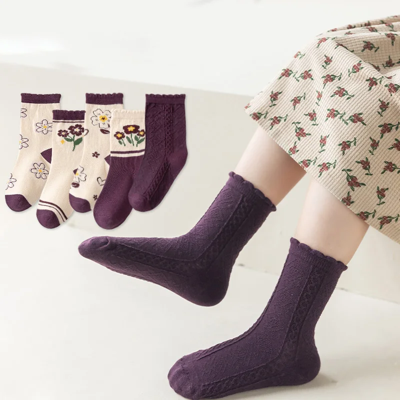 

5Pcs/set Summer Baby Short Socks Cotton Floral Girls Boys Socks Kids Sports Socks Children Quality Breathable Socks