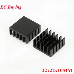 1-10Pcs 22*22mm*10mm Heatsink Cooling Fin Radiator Aluminum Cooler Fan Heat Sink Black for IC Chip LED CPU Route Computer 22 mm