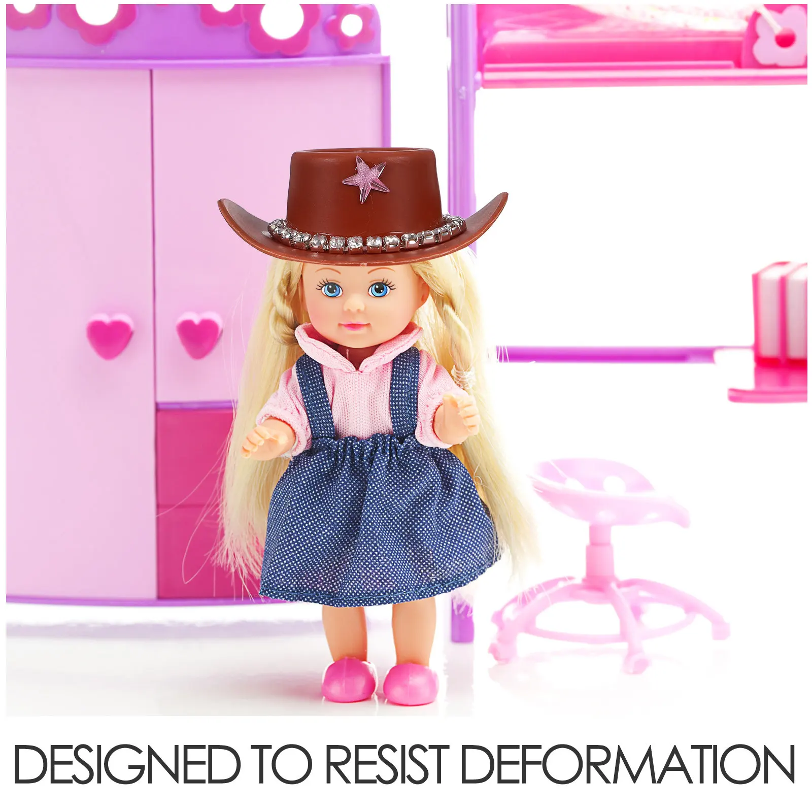 10Pcs Mini Cowboy Hats Rhinestone Chain Embellished Sturdy Plastic Mini Western Cowgirl Hats for Crafts Party Decoration Cupcake